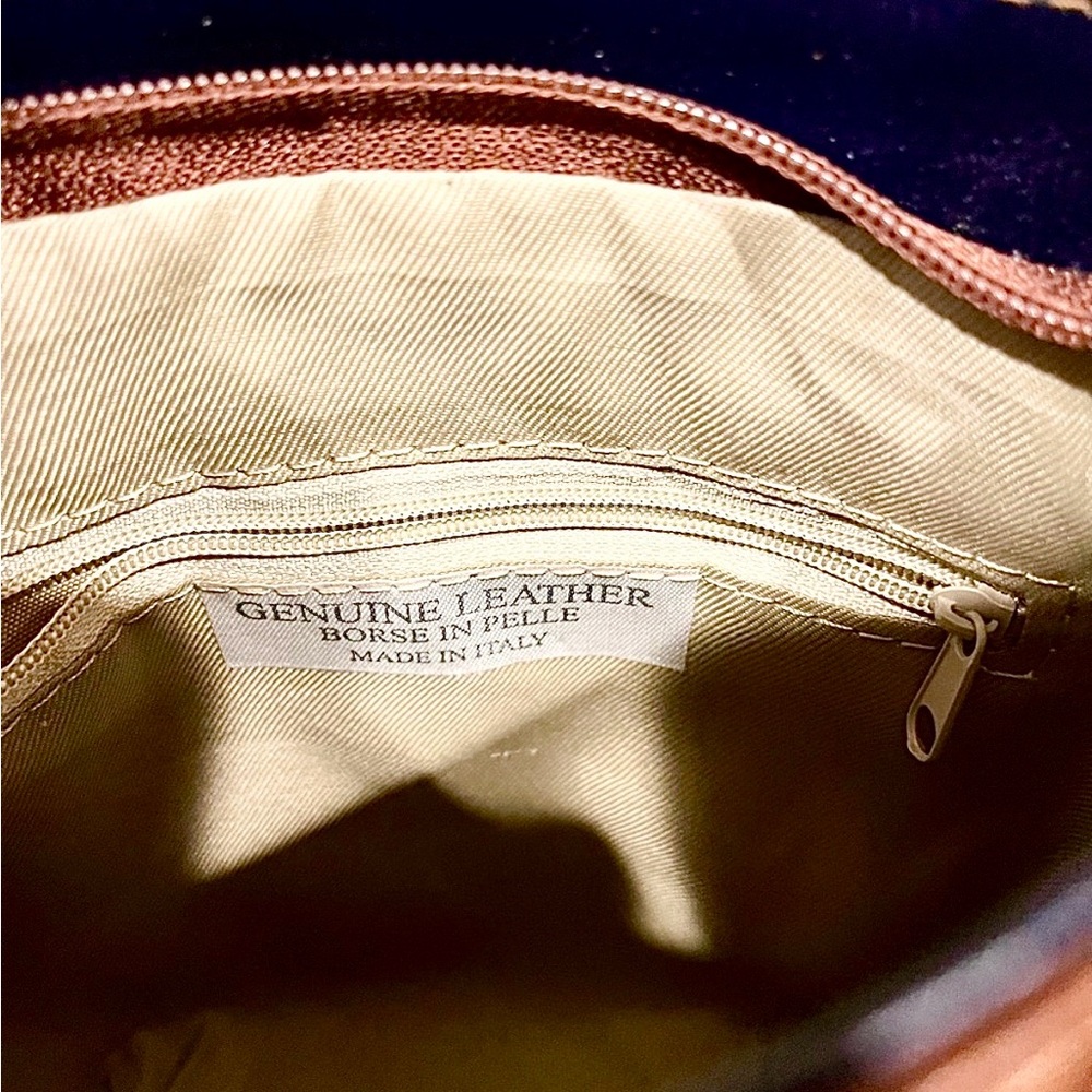 Florella Genuine Italian Leather Crossbody Bucket Bag Made in Italy  Like New - Picture 4 of 5